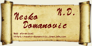 Neško Domanović vizit kartica